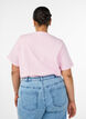 T-shirt en coton bio avec imprim&eacute; sur le devant, Rose, Model image number 2