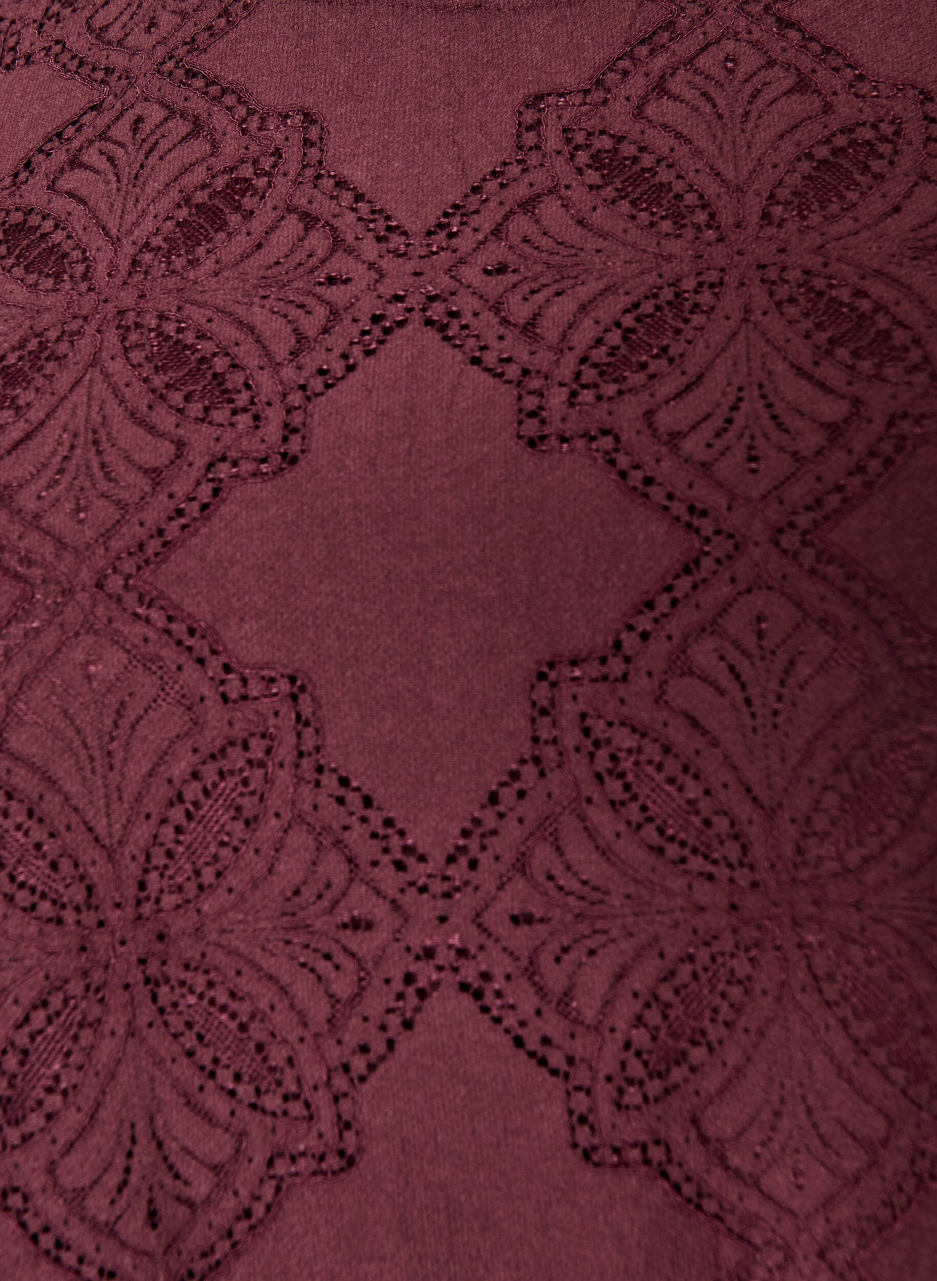 ZizziRobe en dentelle avec manches longues et ourlet &agrave; volants, Bordeaux fonc&eacute;, Packshot image number 2