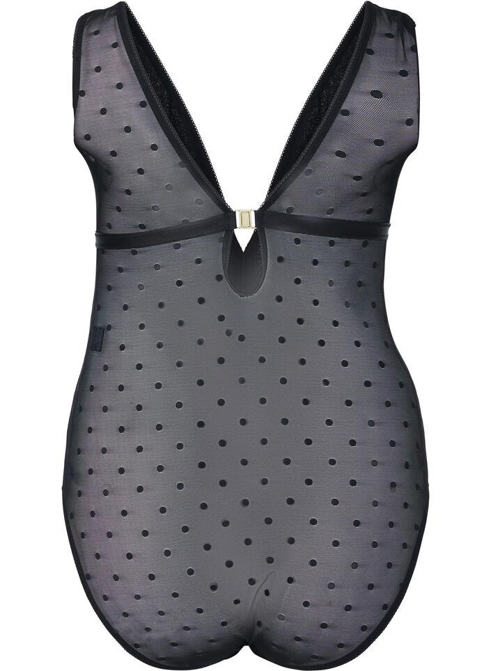 Body avec maille à pois et coussinets amovibles, Black, Packshot image number 1