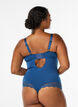 Body van kant met beugels en bandjesdetails, Blauw, Model image number 1