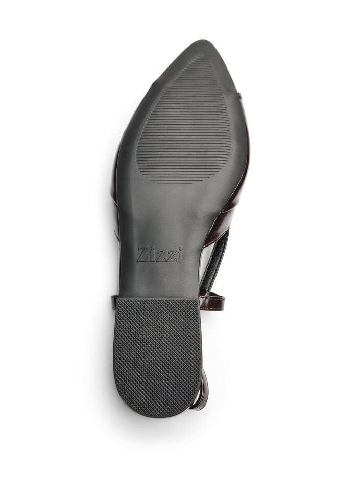 Slingback avec n&oelig;ud et aspect verni, Marron, Packshot image number 4