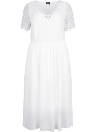Robe de soirée avec dentelle et une taille empire, Bright White, Packshot image number 0