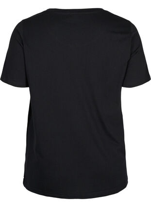 T-shirt en coton bio avec détails imprimés, Black, Packshot image number 1