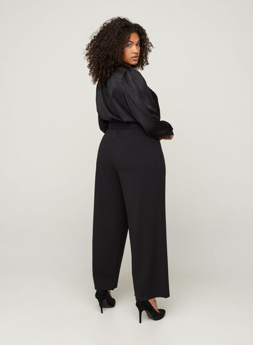 Pantalon jambes larges, Black, Model image number 0