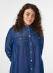 Robe courte en lyocell denim avec pressions, Bleu, Model image number 2