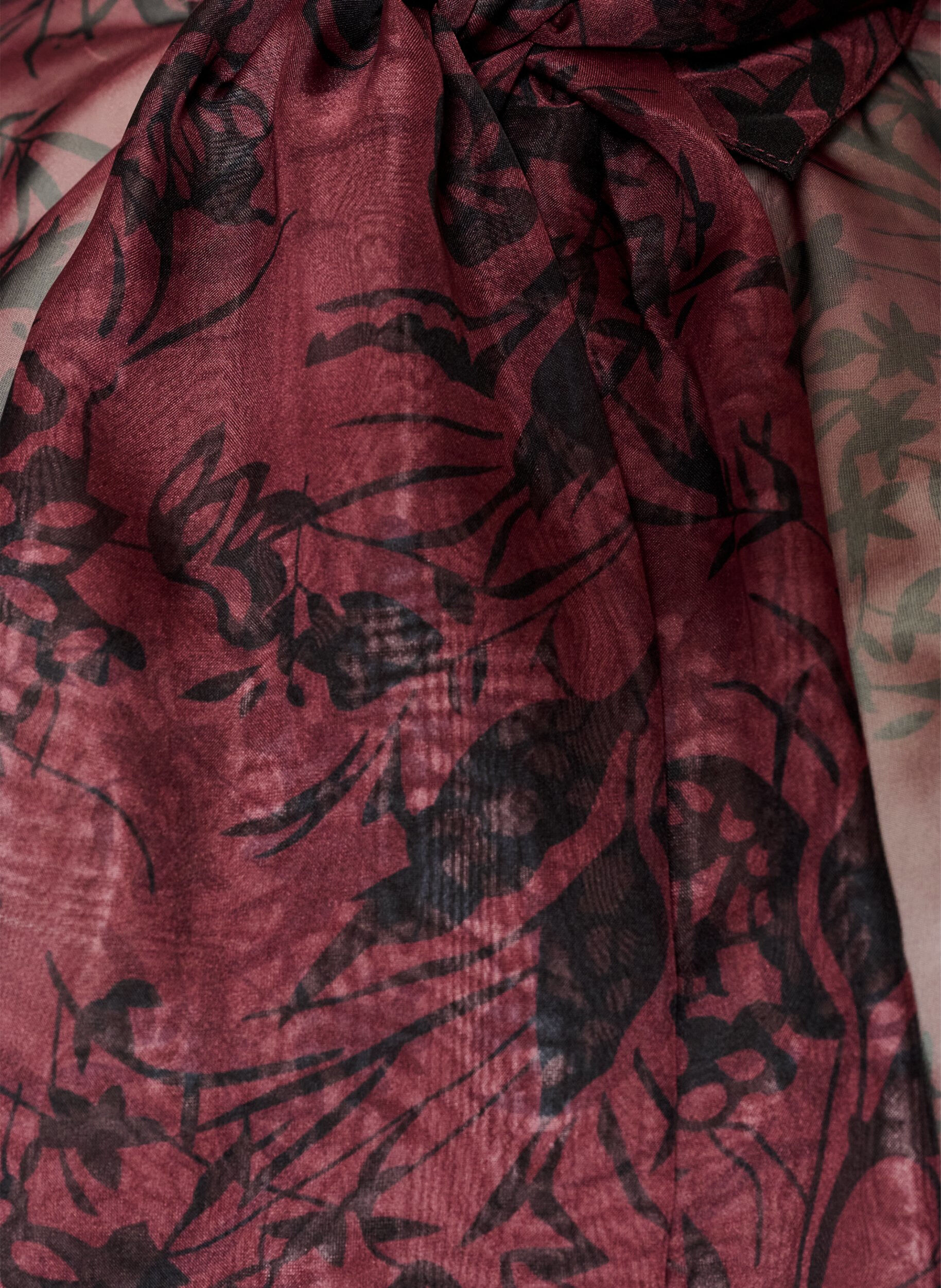ZizziChemisier transparent avec motif floral et d&eacute;tail &agrave; nouer, Bordeaux fonc&eacute;, Packshot image number 2