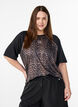 Workout T-shirt met raglanmouwen en luipaardprint, Bruin, Model image number 0