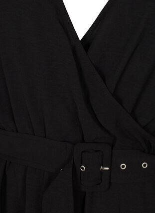 Robe à manches courtes avec ceinture, Black, Packshot image number 2