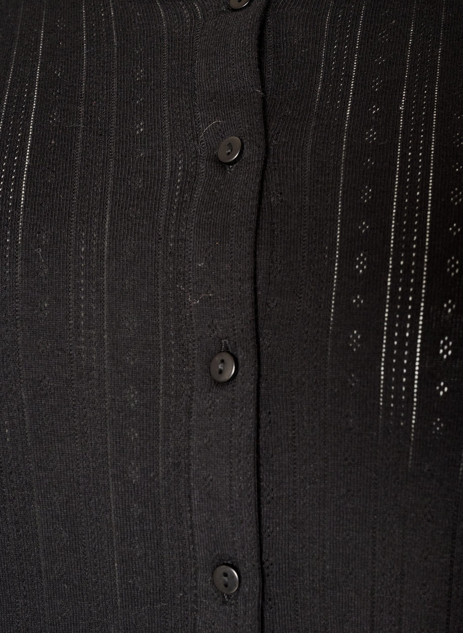ZizziCardigan en coton biologique avec broderie ajour&eacute;e, Noir, Packshot image number 2