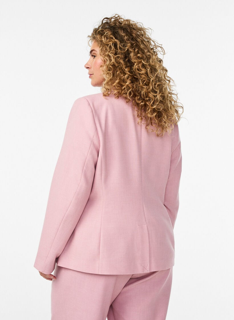 Klassieke blazer met knoopsluiting en zakken, Roze, Model