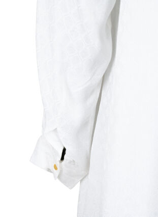 Viscose tuniek met Ton sur Ton patroon, Bright White, Packshot image number 3