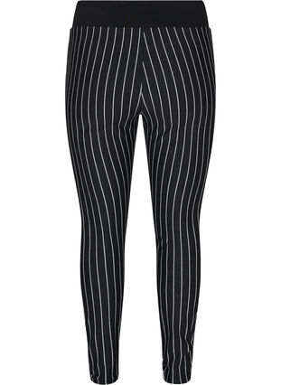 Gestreepte legging met elastiek in de taille, Dark Grey Stripe, Packshot image number 1