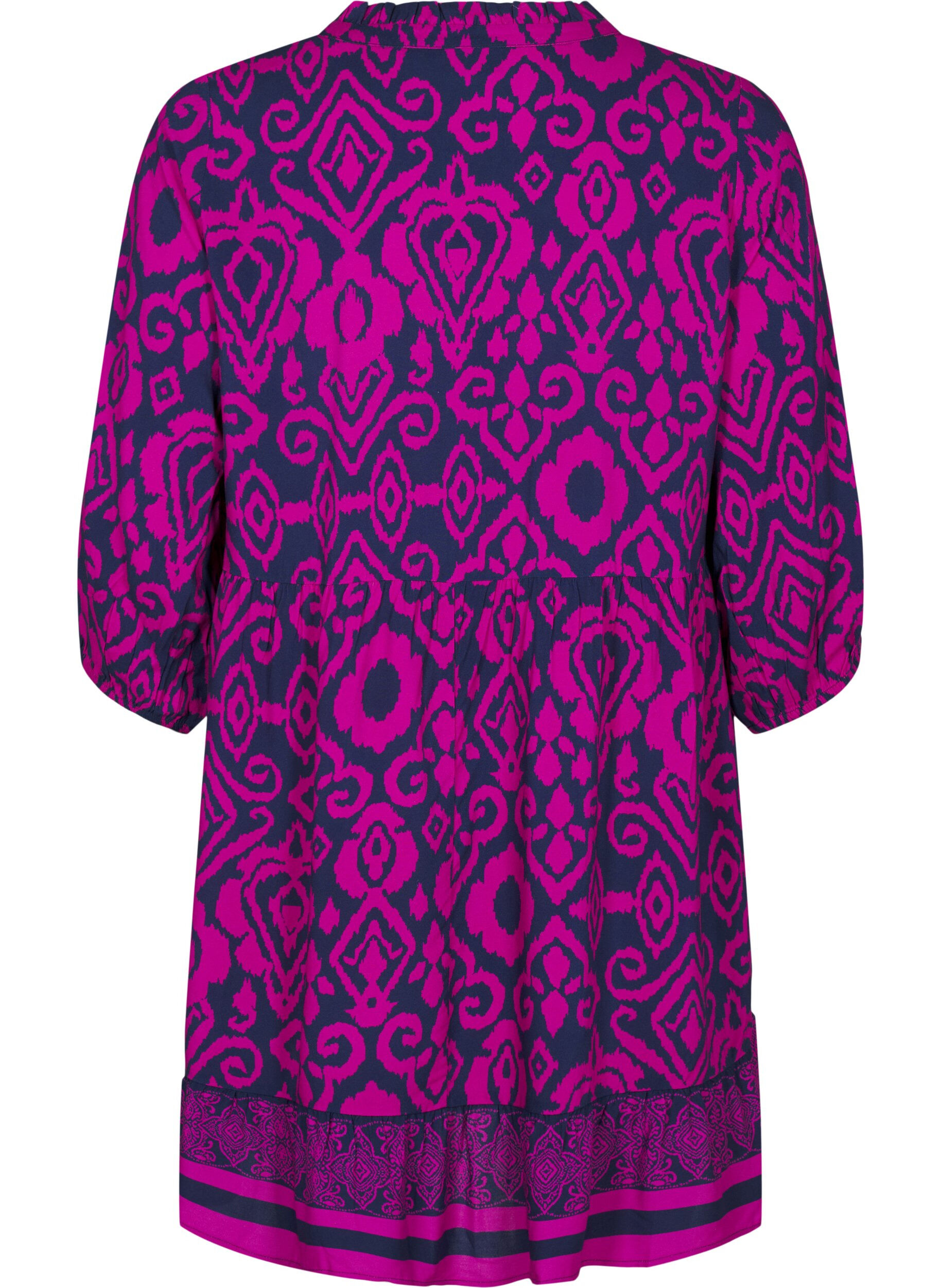 ZizziKorte jurk met print en A-vorm, Night Sky AOP, Packshot image number 1