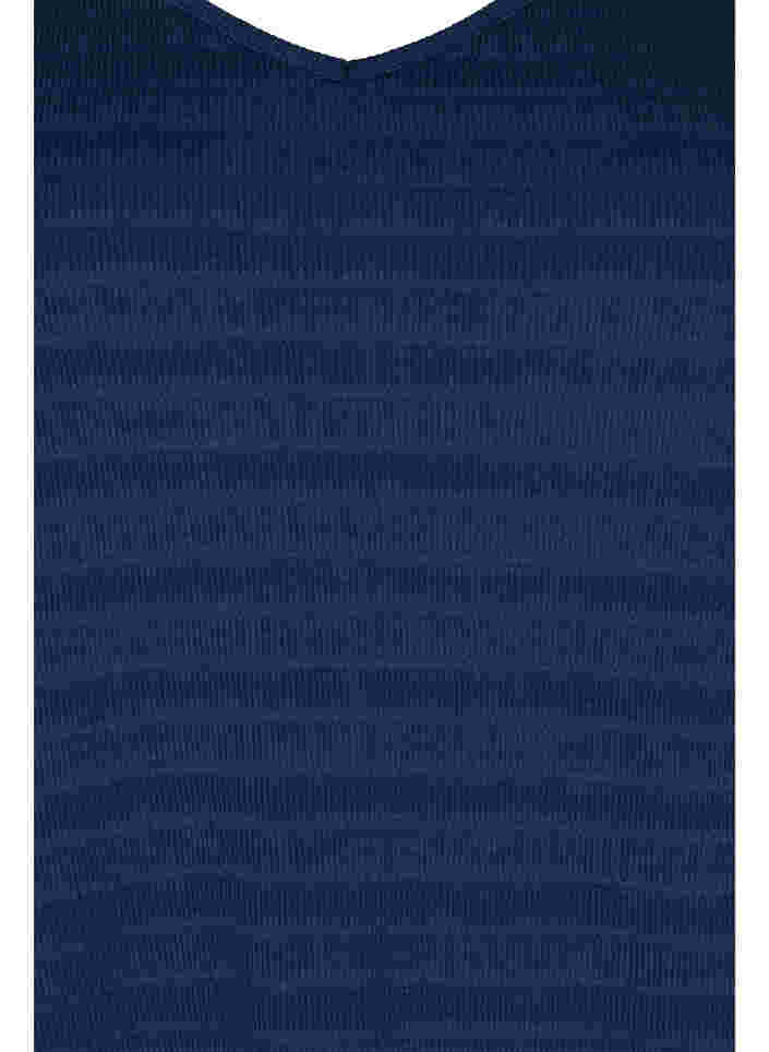Blouse met 3/4 mouwen en v-halslijn, Navy Blazer, Packshot image number 2