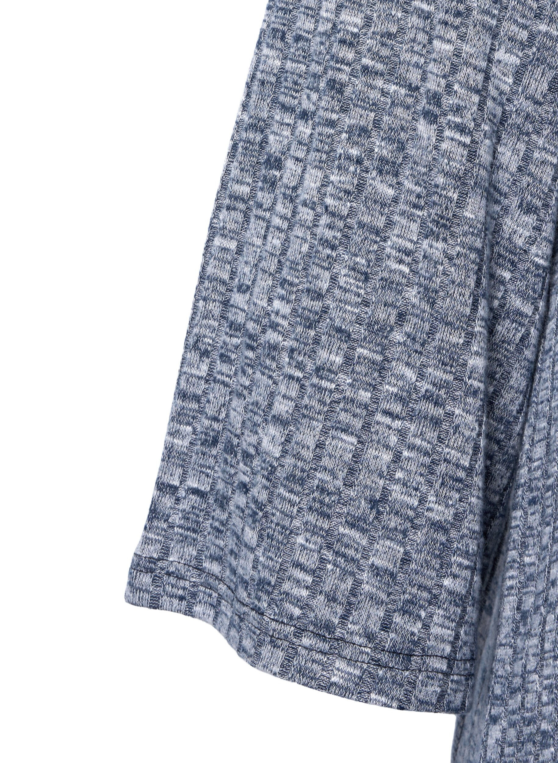 ZizziGem&ecirc;leerde blouse met ronde hals en 3/4 mouwen, Dress Blues Mel., Packshot image number 2