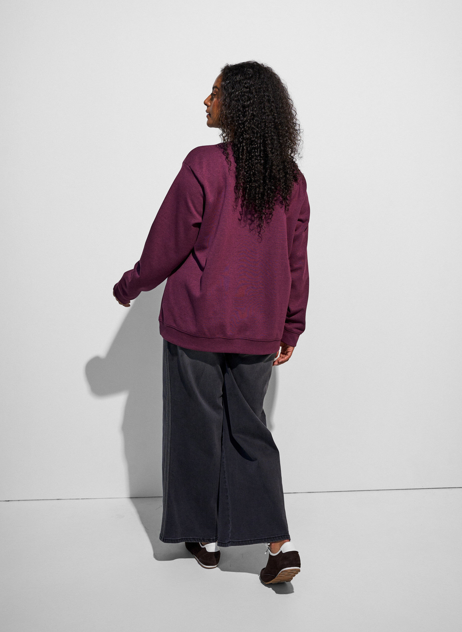 ZizziSweatshirt met ronde hals, Rood, Model image number 2