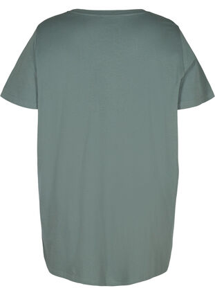 Oversized pyjama t-shirt met biologisch katoen, Balsam Green, Packshot image number 1