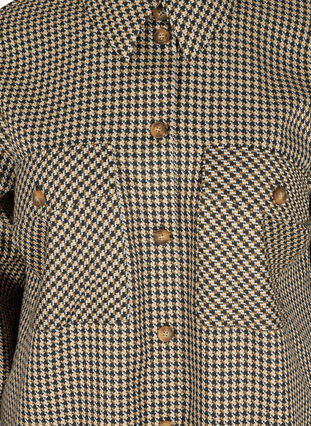 Veste chemise longue à carreaux avec poches poitrine, Houndstooth, Packshot image number 2