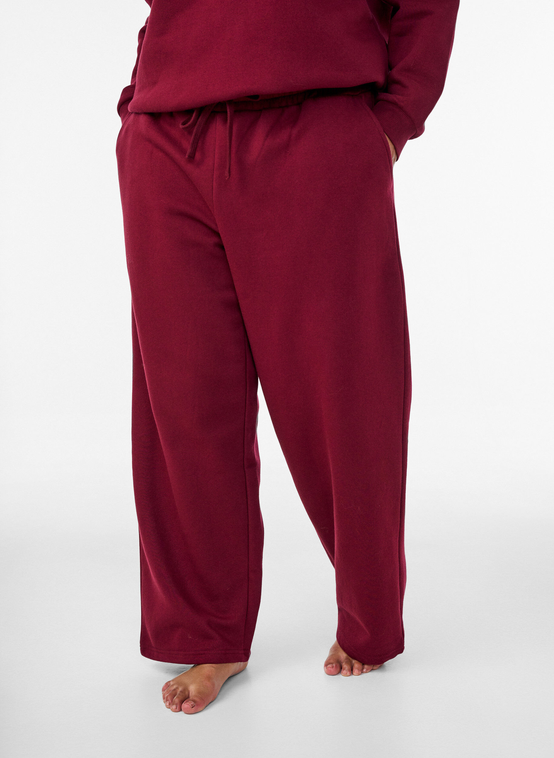 ZizziSweat-shirt avec imprim&eacute; texte, Bordeaux, Model image number 3