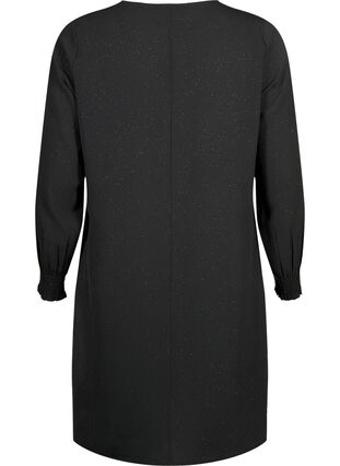 FLASH - Robe à manches longues scintillante, Black w. Silver , Packshot image number 1