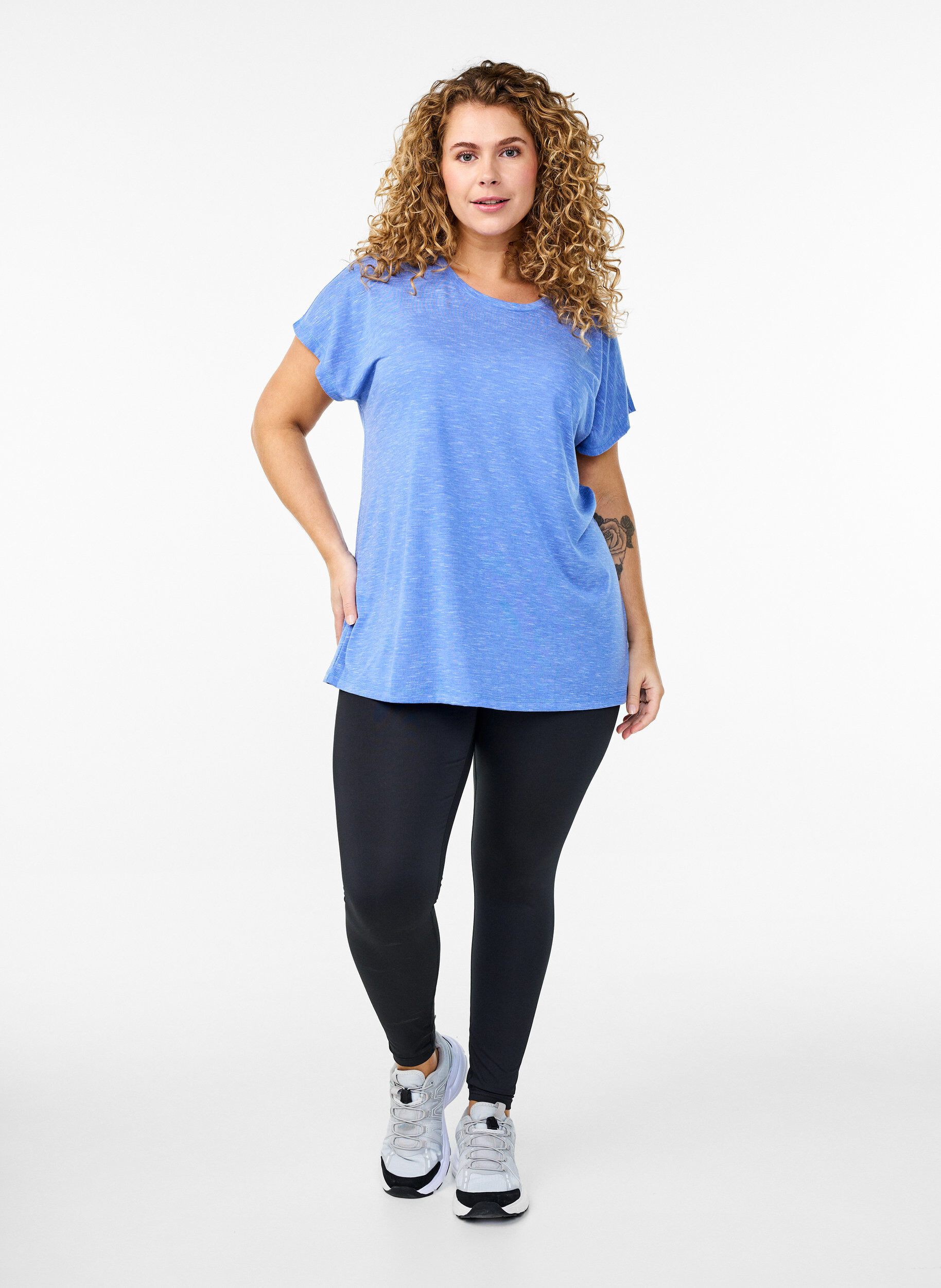 ZizziLosse workout T-shirt met korte mouwen, Blauw, Model image number 1