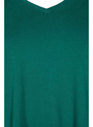 T-shirt en coton uni basique, Evergreen, Packshot image number 2