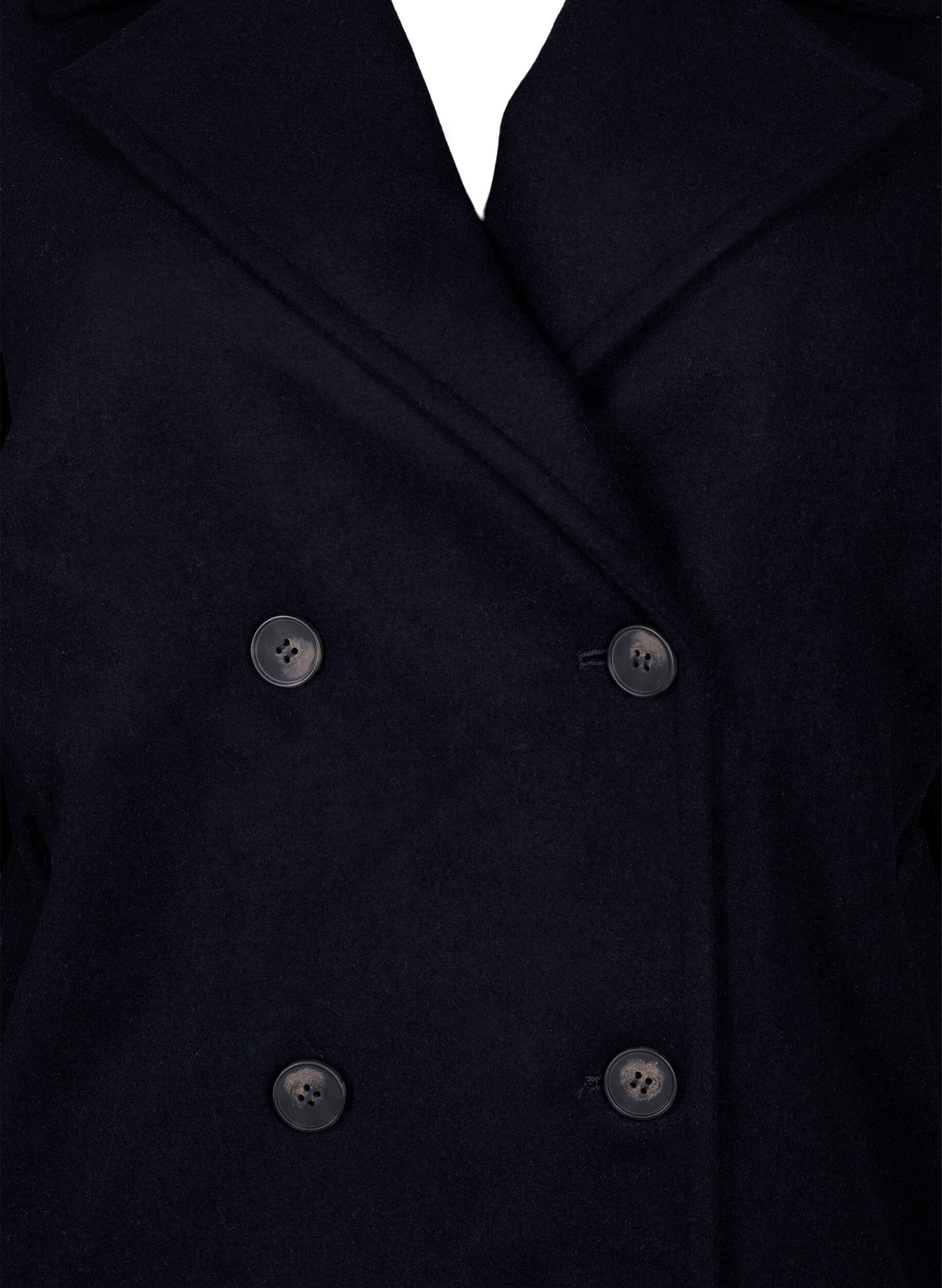 Zizzi Manteau court en laine et avec poches, Dark Navy, Packshot image number 2
