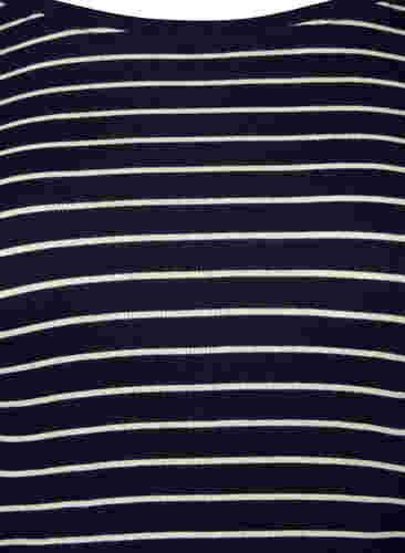 Blouse rayée à col rond, Night Sky Stripe, Packshot image number 2