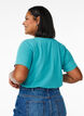 T-shirt basique en coton de couleur unie, Bleu, Model image number 2
