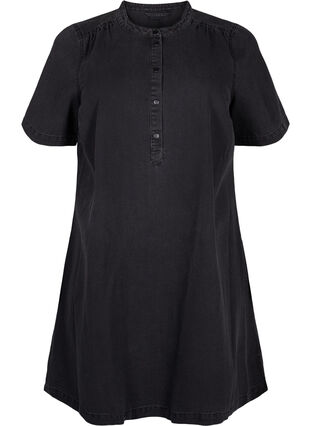 Robe en jean à manches courtes avec silhouette en A, Grey Denim, Packshot image number 0