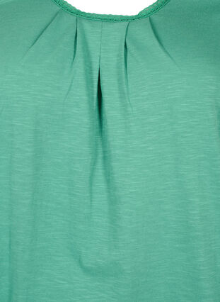 Blouse en coton à manches 3/4, Pine Green, Packshot image number 2