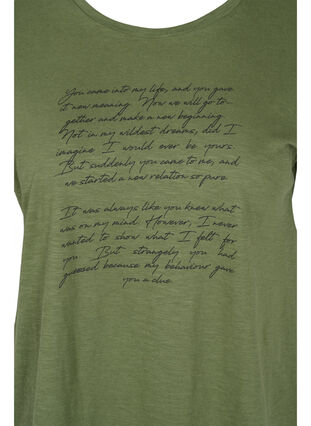 T-shirt avec imprimé en coton biologique, Four Leaf CloverText, Packshot image number 2