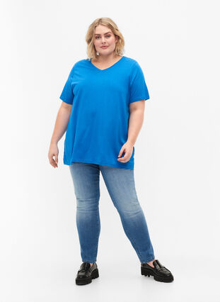 T-shirt à manches courtes avec forme en A, French Blue, Model image number 2
