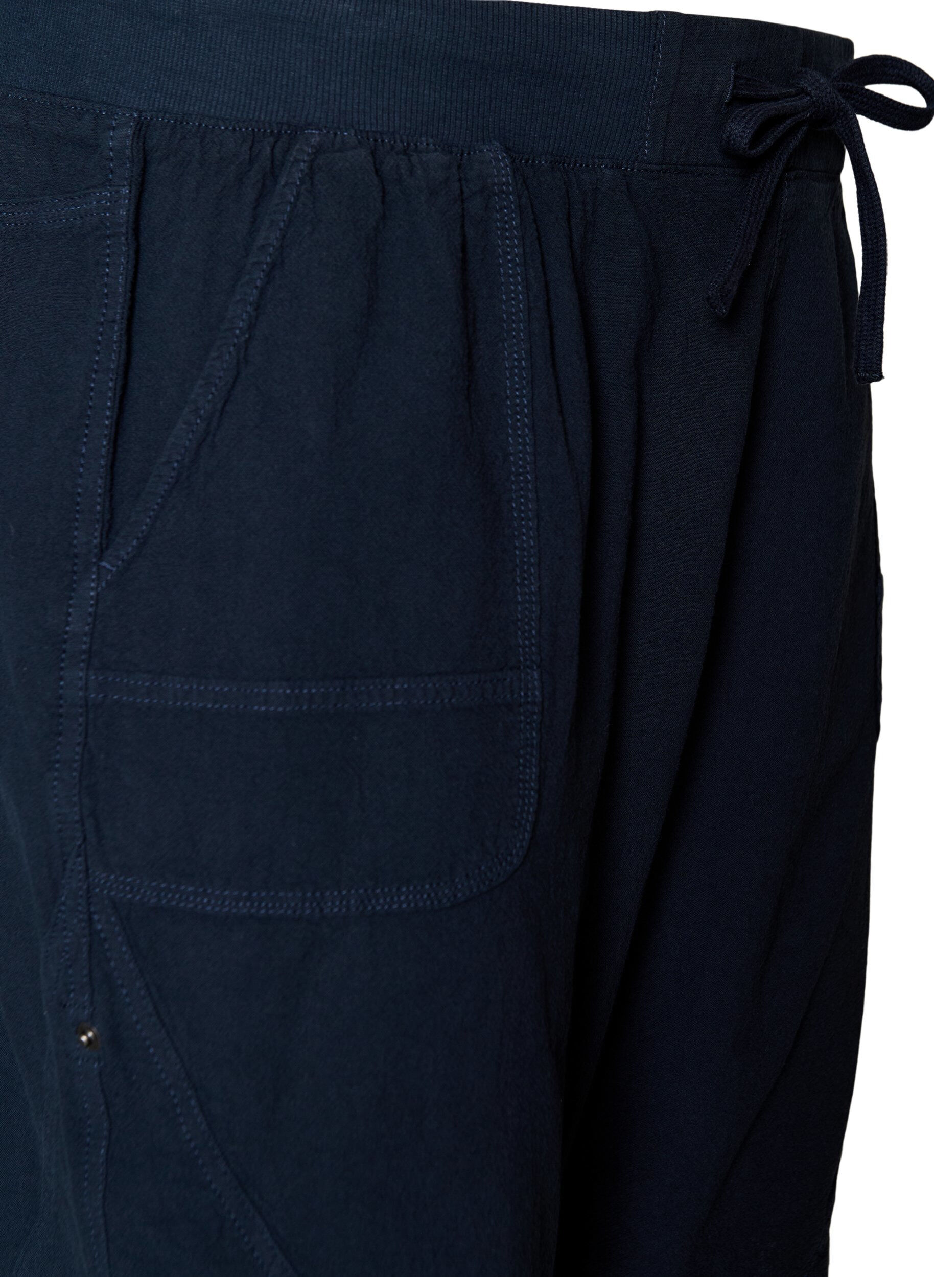 ZizziLosse katoenen short met zakken, Blauw, Packshot image number 2