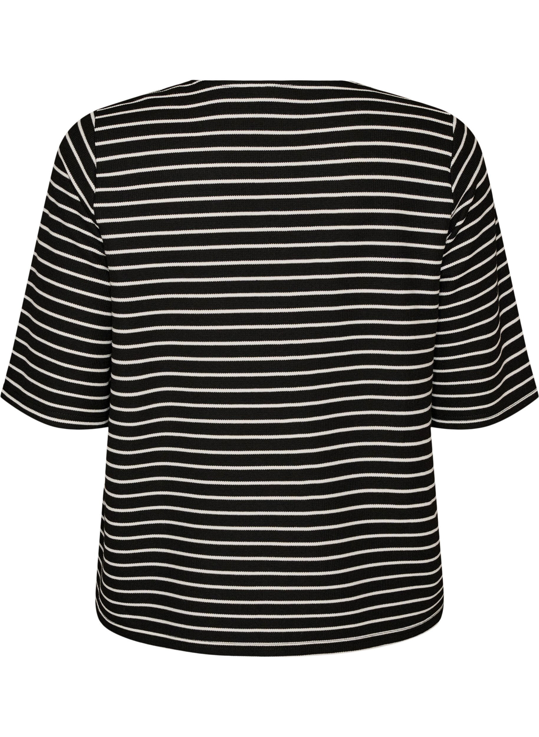 ZizziBlouse c&ocirc;tel&eacute;e &agrave; fermeture boutonn&eacute;e, Noir, Packshot image number 1