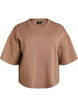 T-shirt court coupe ample en mélange de modal, Marron, Packshot image number 0