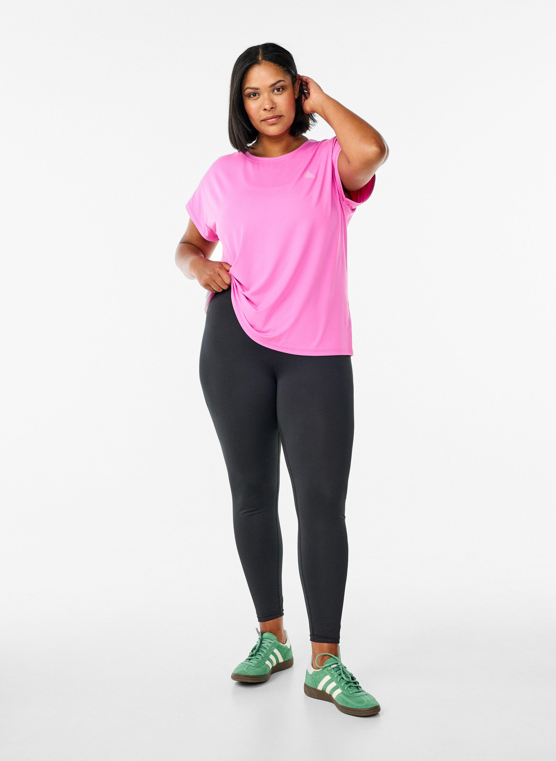 Zizzi T-shirt de sport uni, Rose, Model image number 1