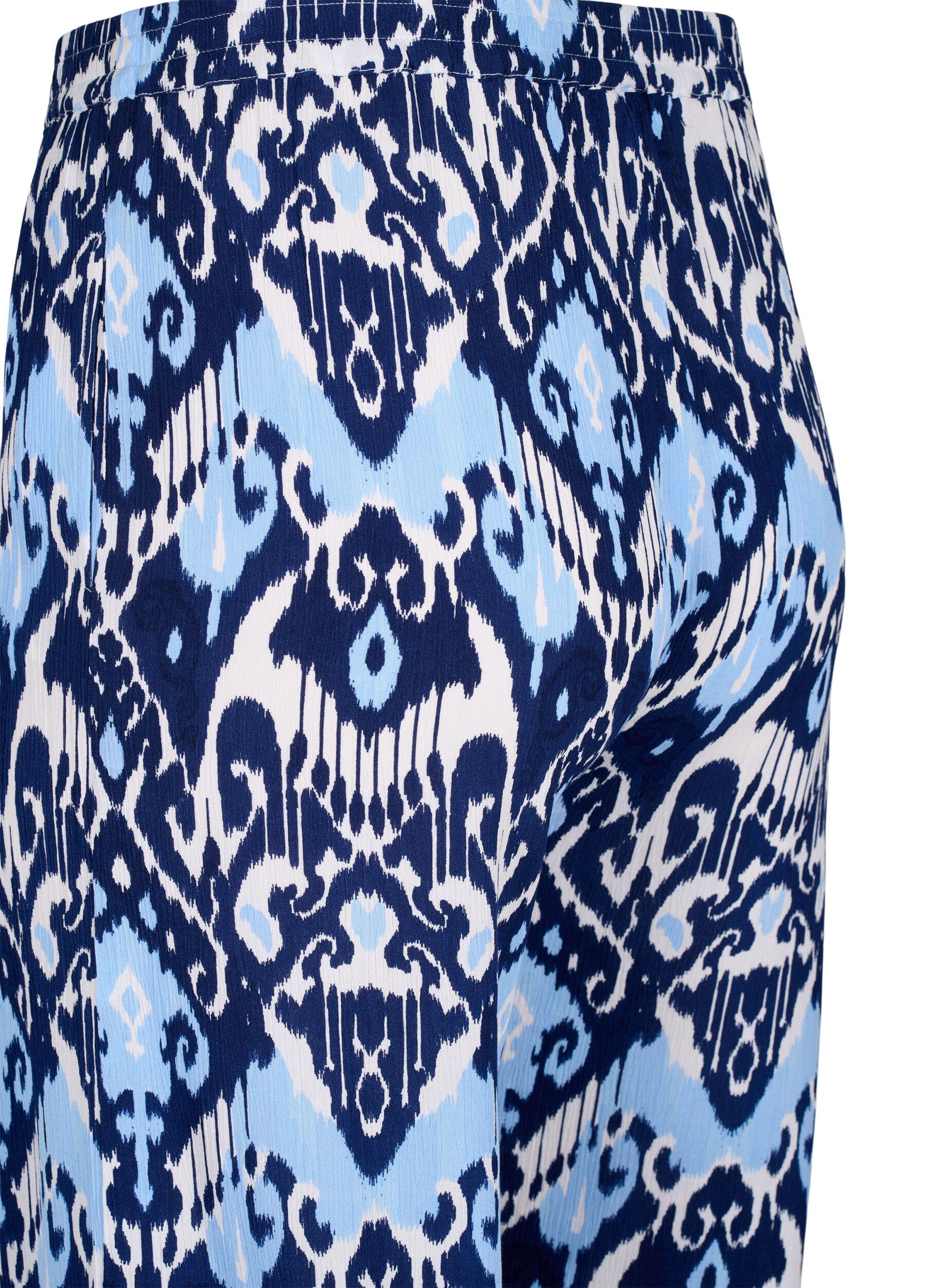 ZizziViscose culotte broek met print, Blue Ethnic AOP, Packshot image number 3