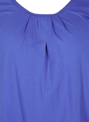 Katoenen jurk met ronde hals en korte mouwen, Dazzling Blue, Packshot image number 2