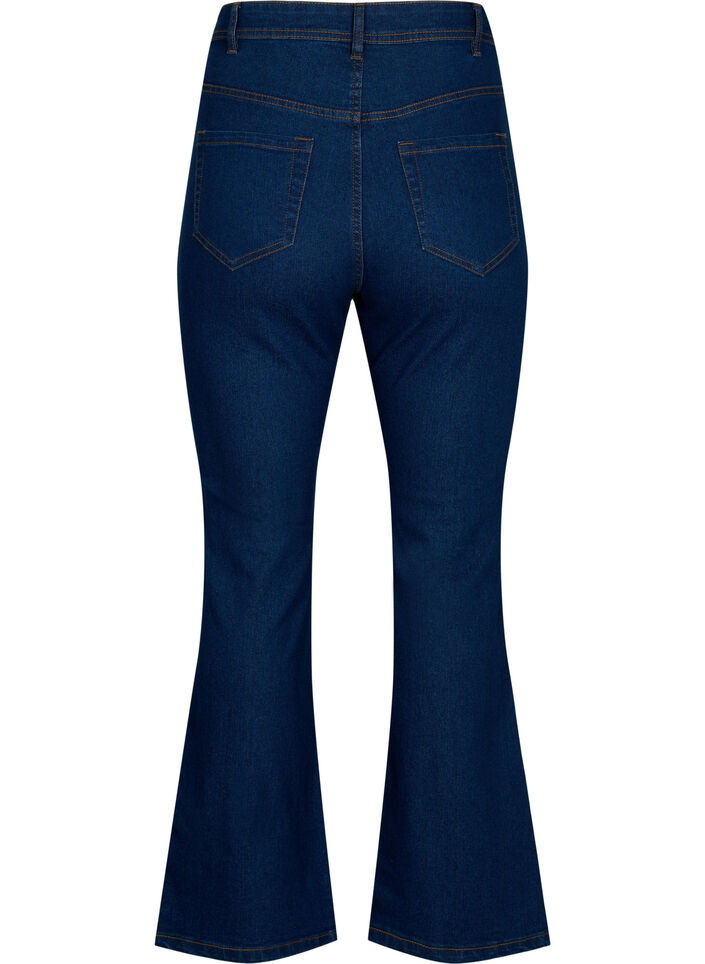 Hoog getailleerde jeans met bootcut, Blauw, Packshot image number 1