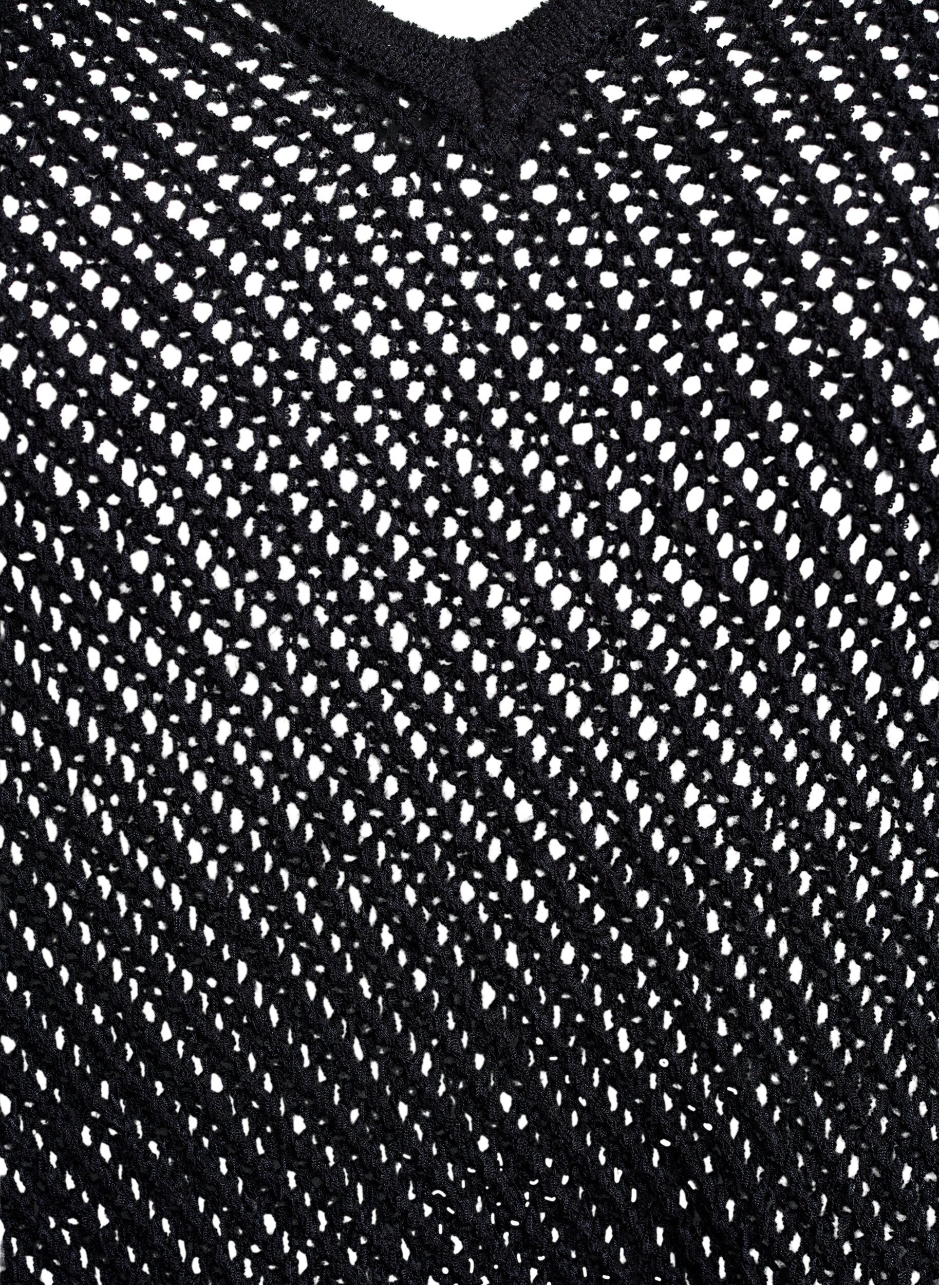 ZizziFLASH - Mouwloze gebreide top met V-hals, Zwart, Packshot image number 2