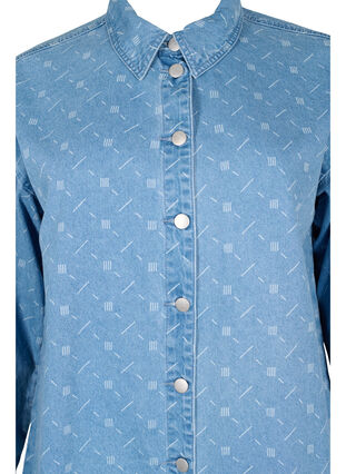 Denim overhemd met print, Light blue denim, Packshot image number 2