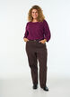 Blouse met textuur en 3/4 mouwen, Paars, Model image number 1