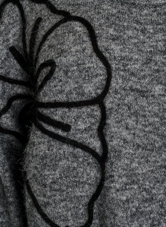 Pull avec application florale, Gris, Packshot image number 2