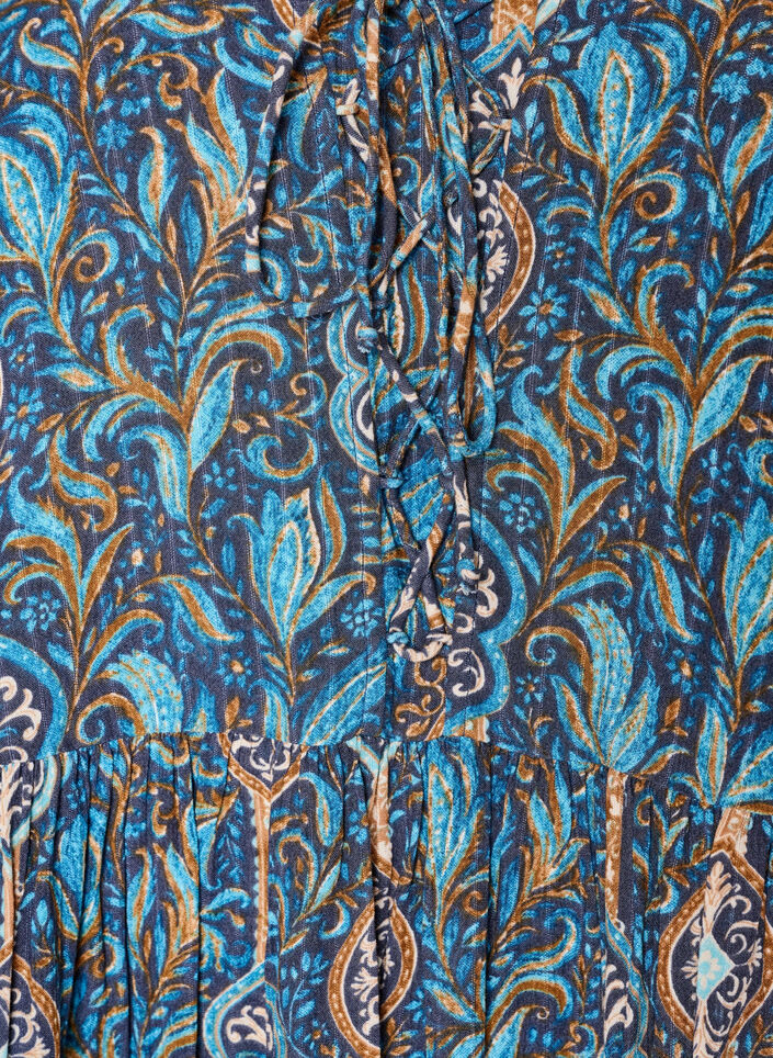 Blouse &agrave; imprim&eacute; cachemire et d&eacute;tails en dentelle, Bleu Clair, Packshot image number 2