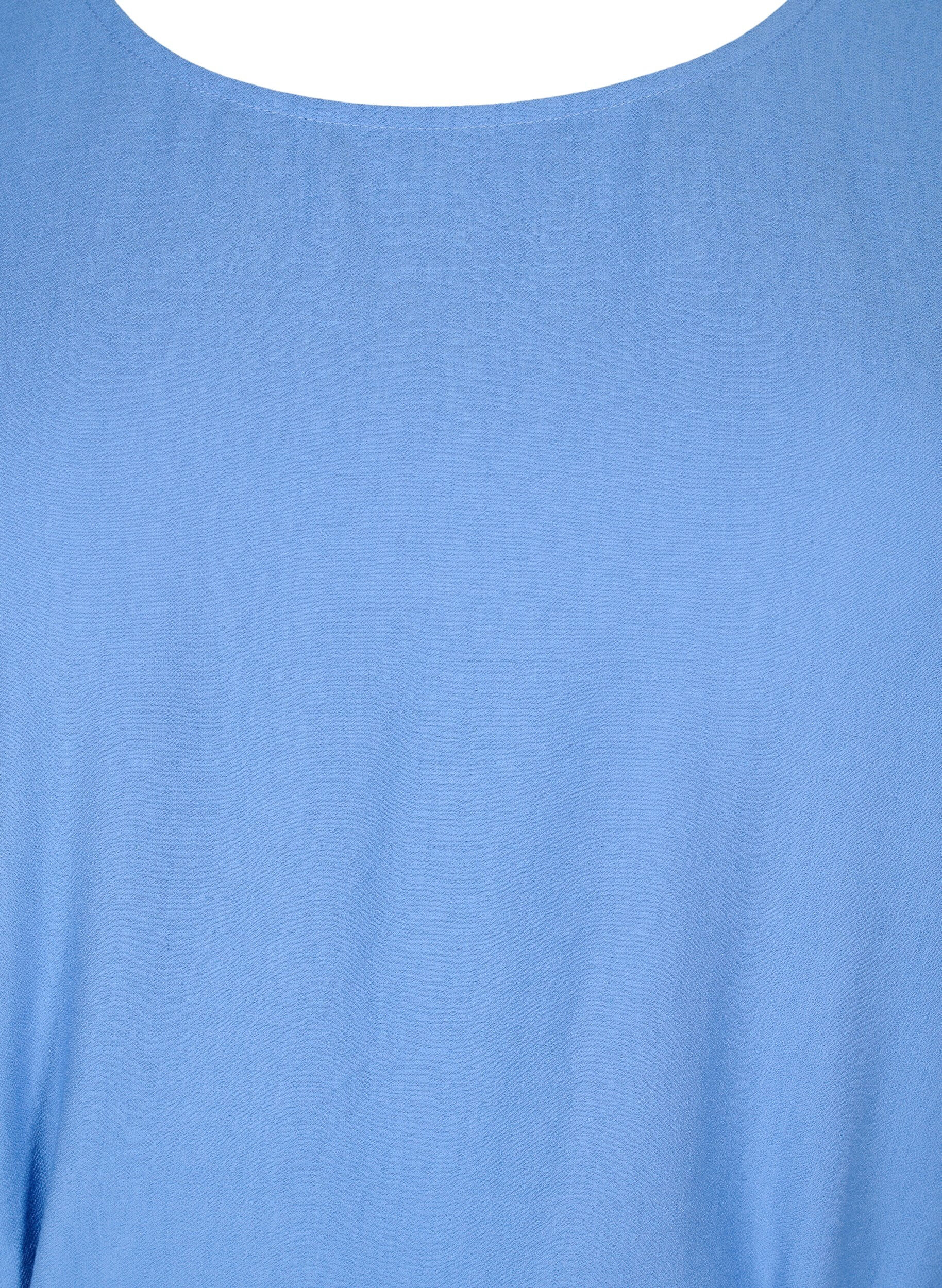 ZizziKorte jurk met losse pasvorm en strikceintuur, Blauw, Packshot image number 2