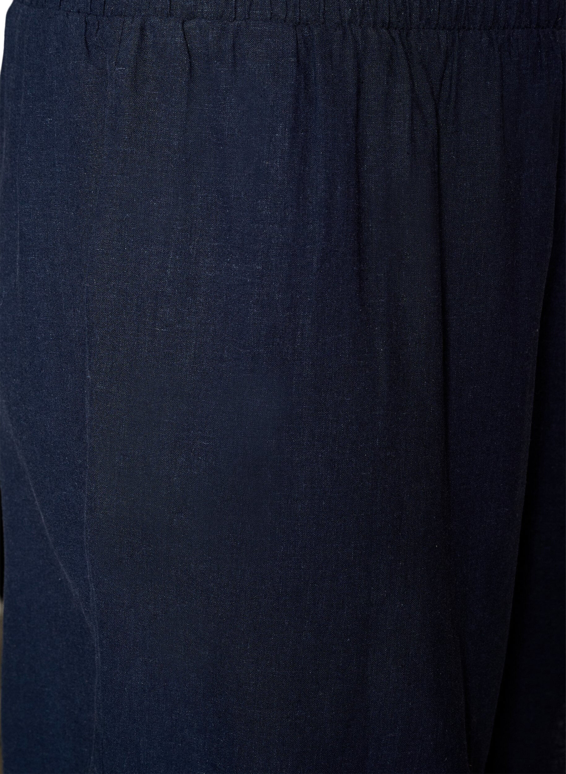 ZizziShorts met hoge taille in linnen en viscose, Blauw, Packshot image number 3