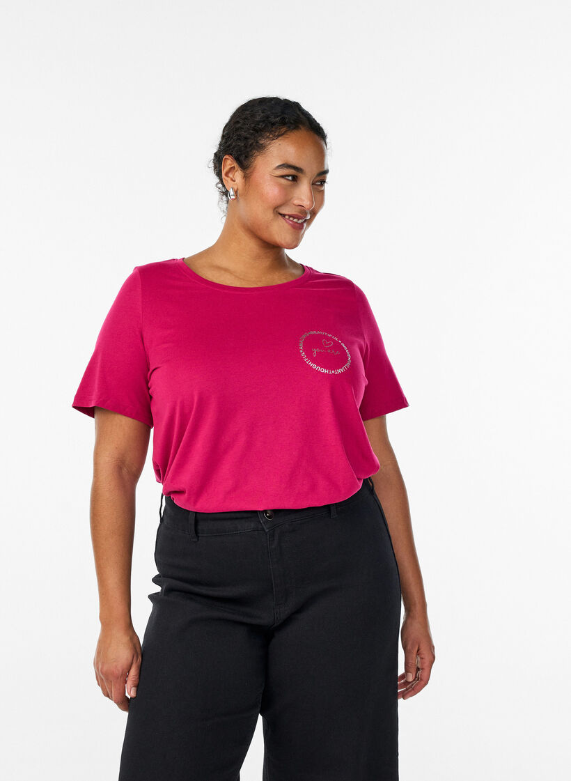 T-shirt imprim&eacute;, Bordeaux, Model image number 0