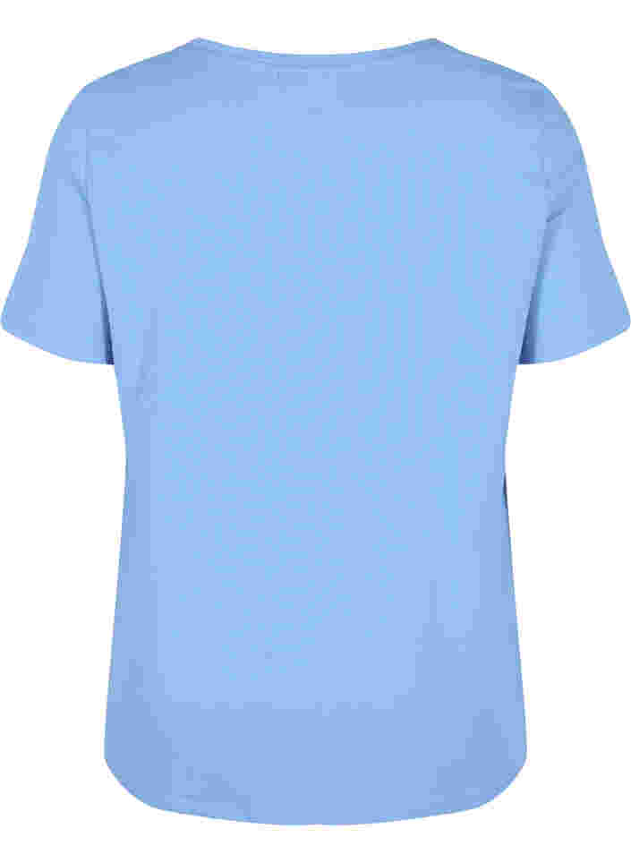 Katoenen t-shirt met korte mouwen en print, Ultramarine / N.Sky, Packshot image number 1