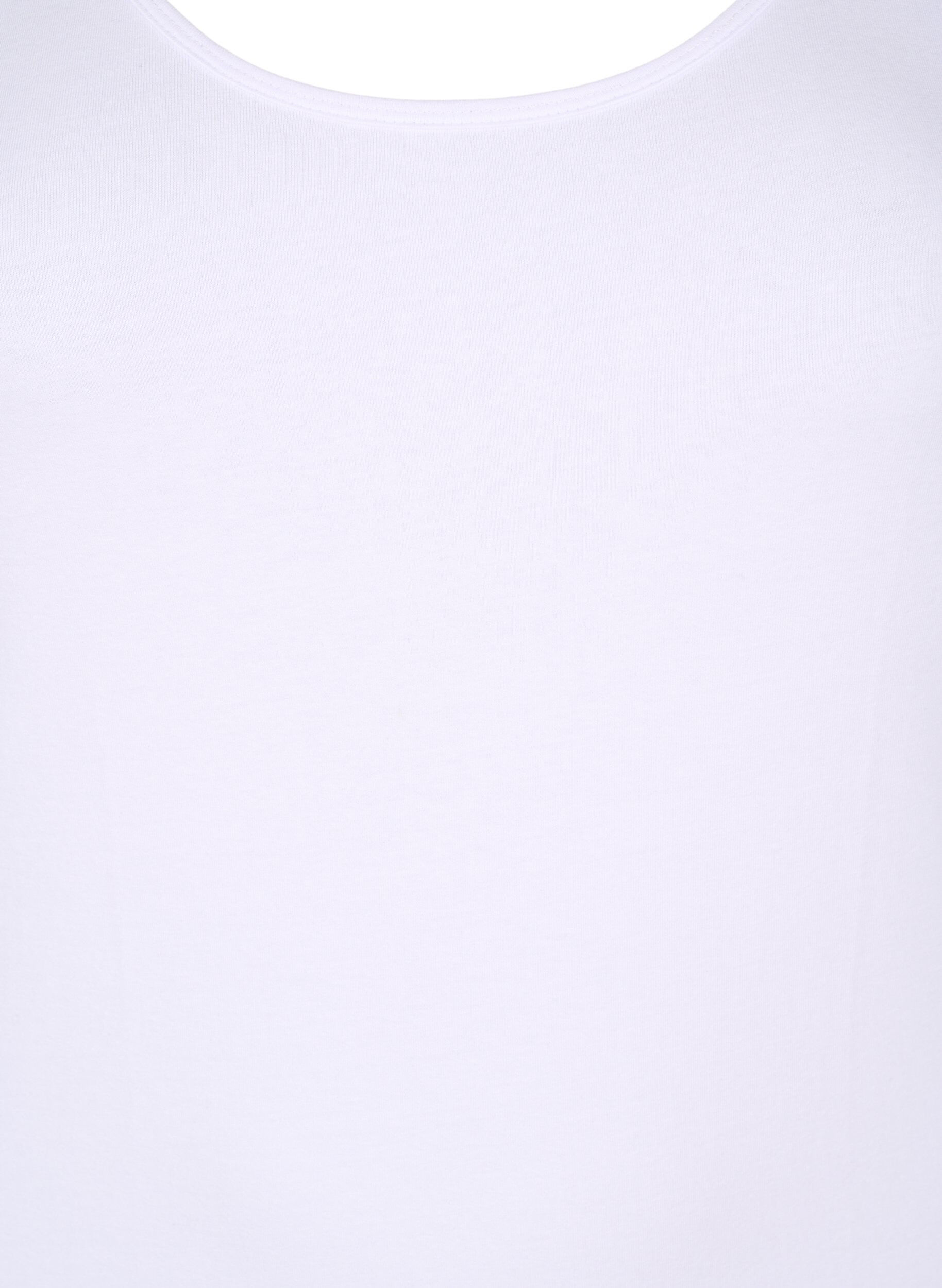 ZizziEffen basic top in katoen, Wit, Packshot image number 2